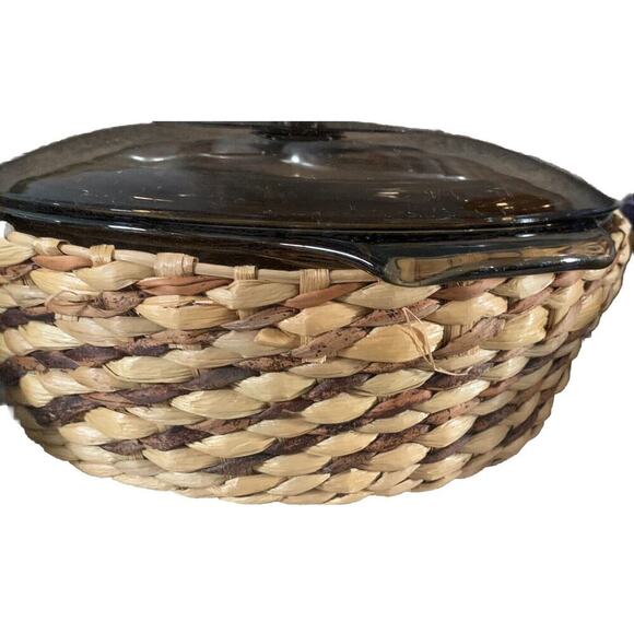 Anchor Hocking 437 Oven Proof 1-1/2 Qt Brown Baking Casserole Dish Lid & Basket - Picture 13 of 13